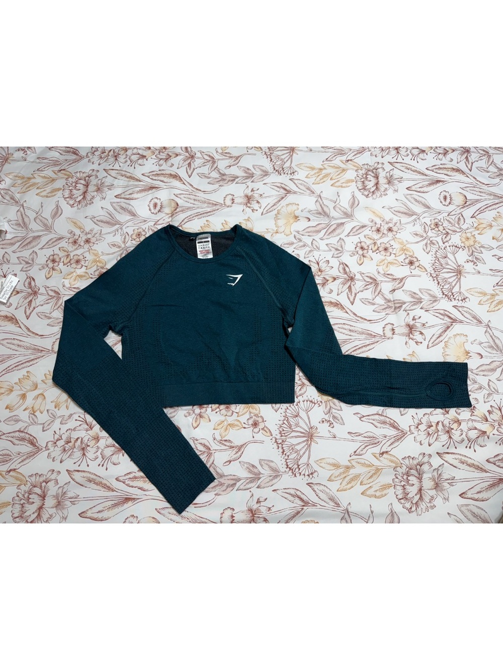 Gymshark Women’s Teal Green Long Sleeve Crop Top